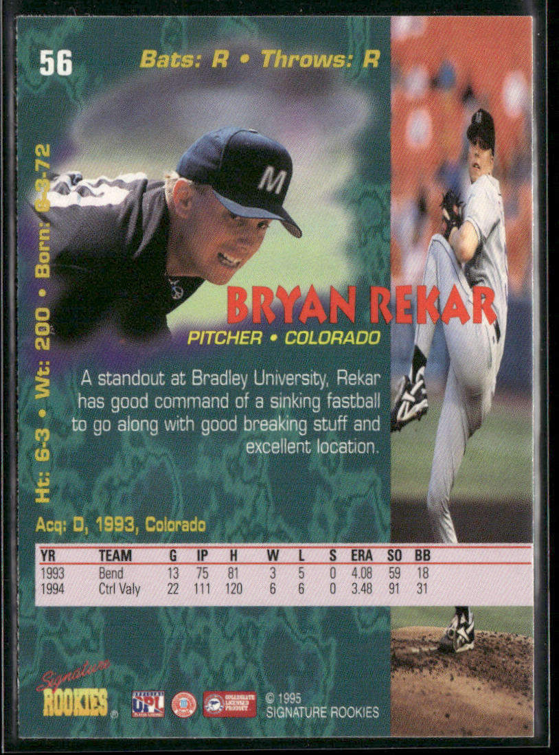 Bryan Rekar 1995 Signature Rookies Tetrad #56 Colorado Rockies