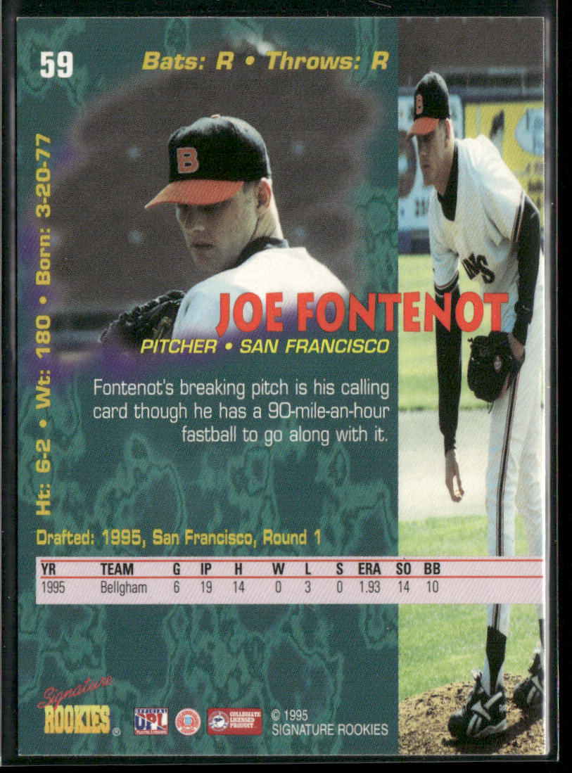 Joe Fontenot 1995 Signature Rookies Tetrad #59 San Francisco Giants
