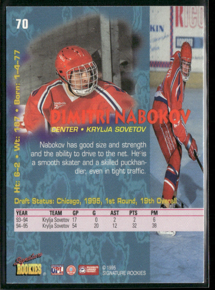 Dmitri Nabokov 1995 Signature Rookies Tetrad #70 Krylya Sovetov