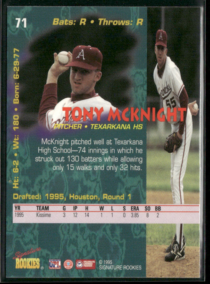 Tony McKnight 1995 Signature Rookies Tetrad #71 Houston Astros
