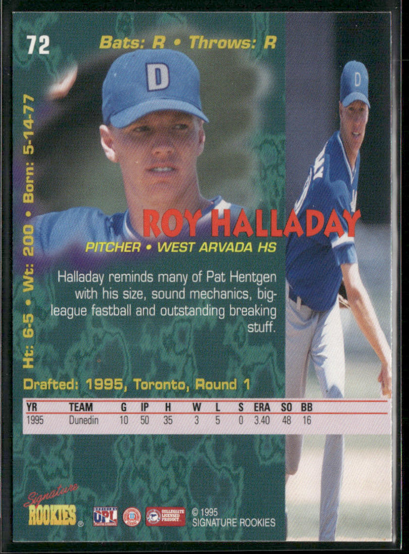 Roy Halladay 1995 Signature Rookies Tetrad #72 Toronto Blue Jays