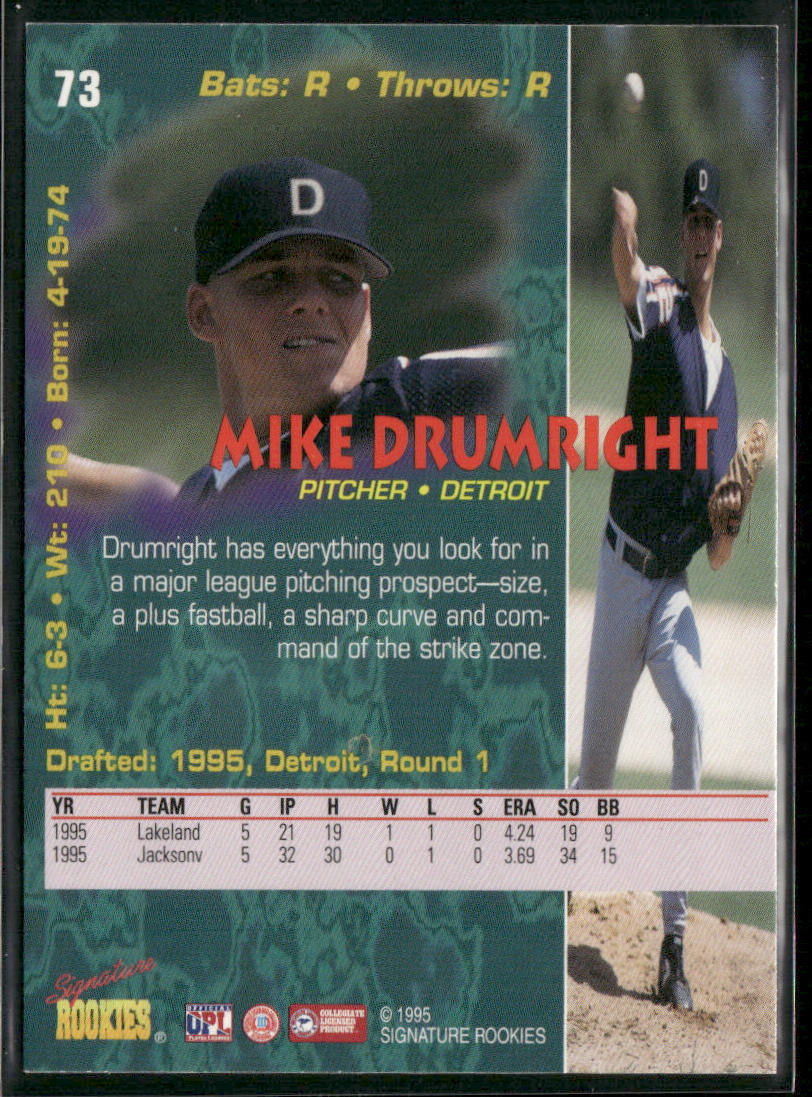 Mike Drumright 1995 Signature Rookies Tetrad #73 Detroit Tigers