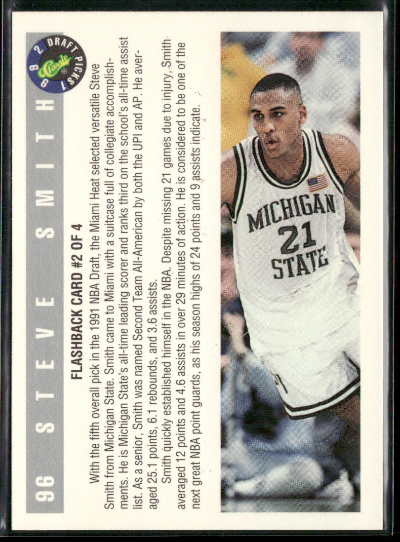 Steve Smith 1992 Classic Draft Picks #96 Michigan State Spartans