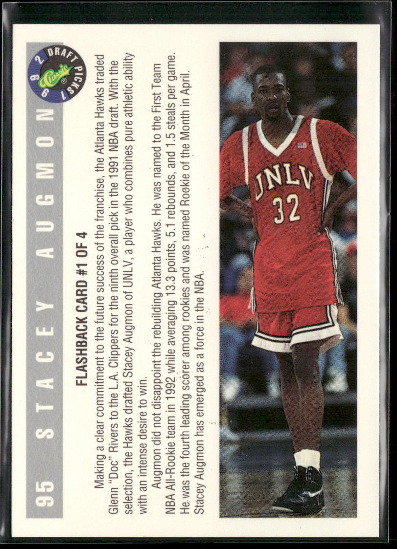 Stacey Augmon 1992 Classic Draft Picks #95 UNLV Runnin' Rebels