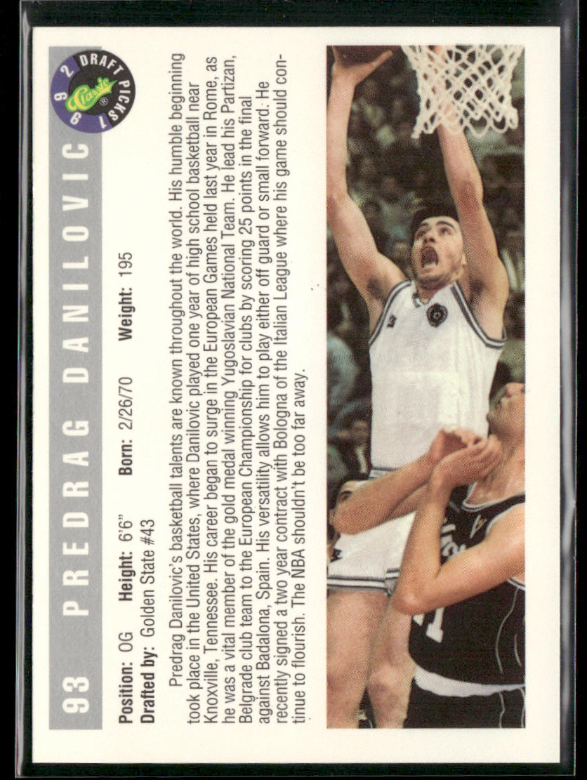 Predrag Danilovic 1992 Classic Draft Picks #93