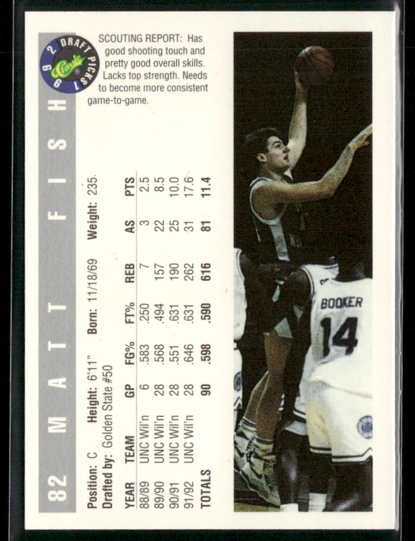 Matt Fish 1992 Classic Draft Picks #82