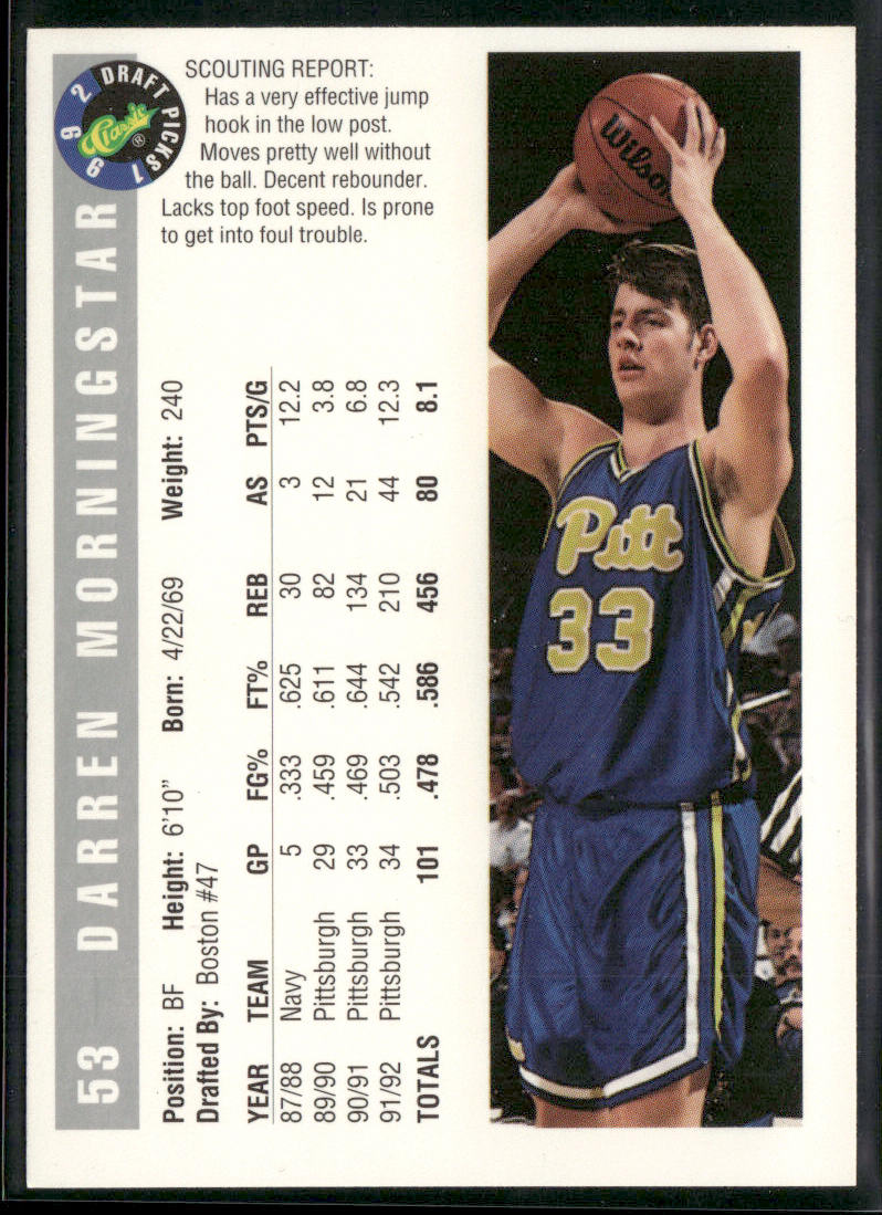 Darren Morningstar 1992 Classic Draft Picks #53