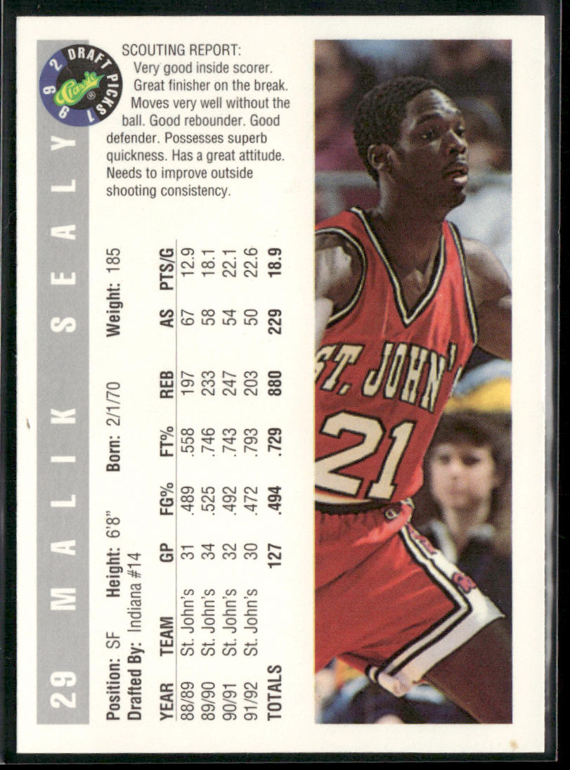 Malik Sealy 1992 Classic Draft Picks #29