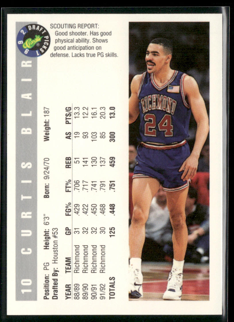 Curtis Blair 1992 Classic Draft Picks #10