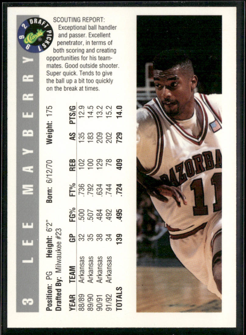 Lee Mayberry 1992 Classic Draft Picks #3