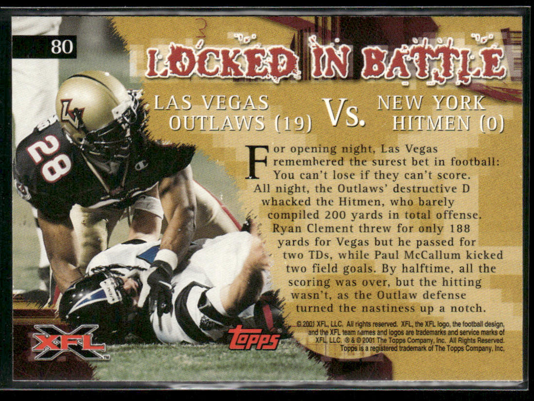Las Vegas vs New York 2001 Topps XFL #80