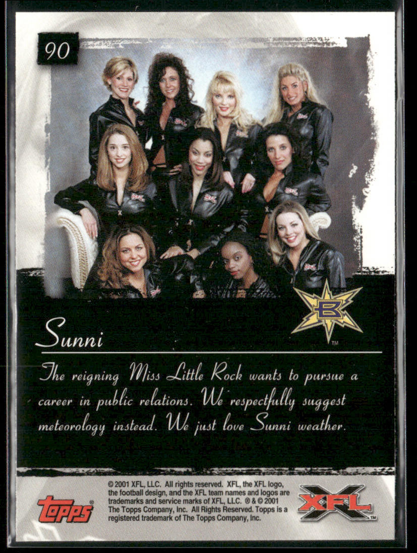 Sunni 2001 Topps XFL #90 Birmingham Thunderbolts
