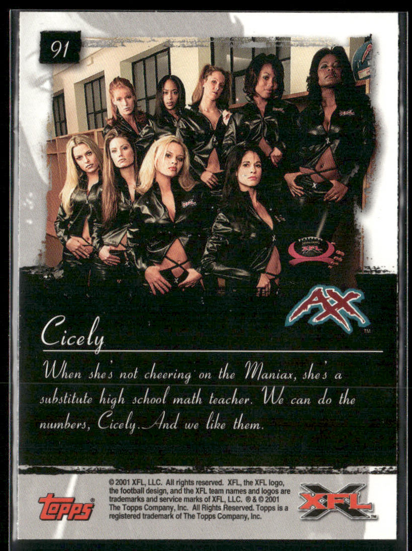 Cicely 2001 Topps XFL #91 Memphis Maniax