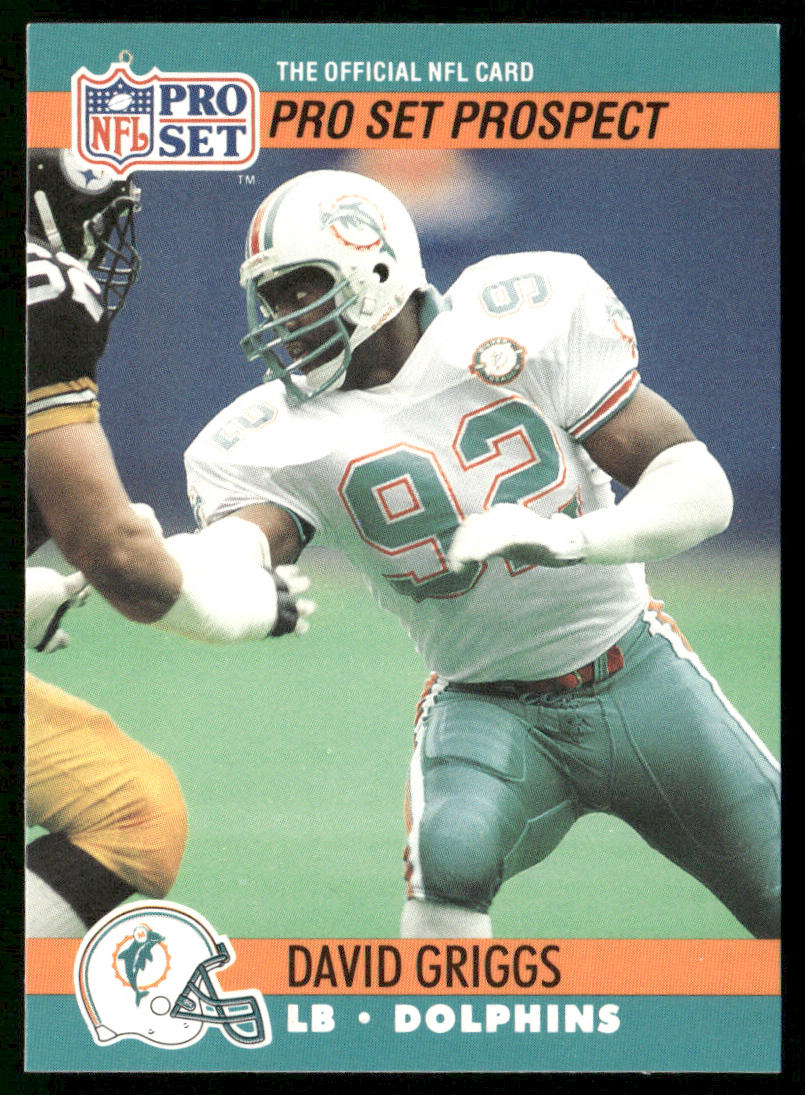 David Griggs 1990 Pro Set #763 RC Miami Dolphins