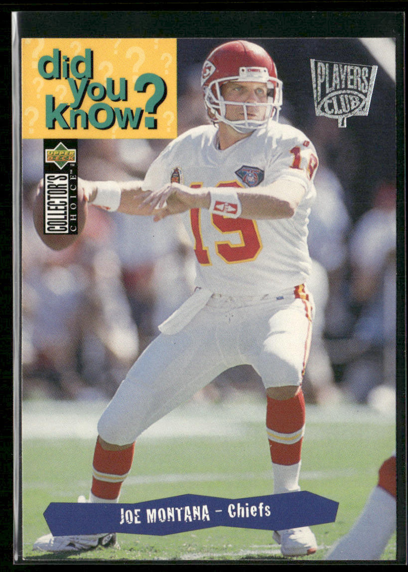 Joe Montana 1995 Collector's Choice Player's Club #34 Kansas City Chiefs