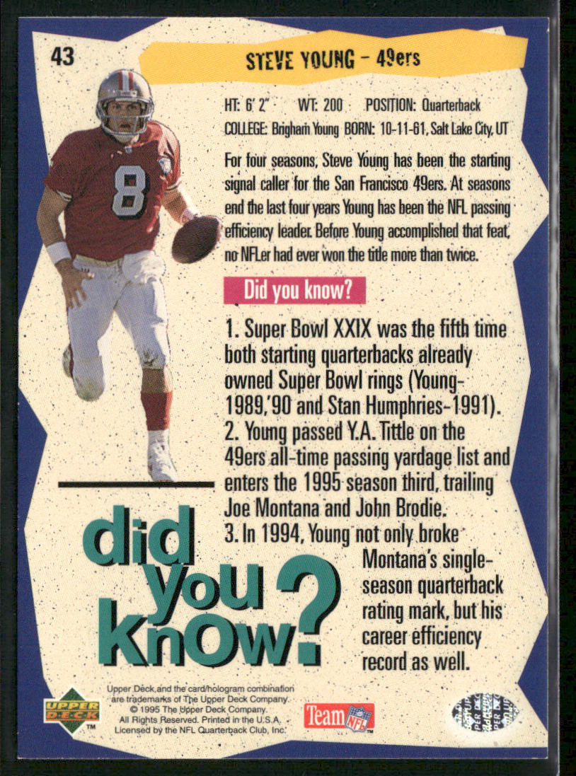 Steve Young 1995 Collector's Choice #43 San Francisco 49ers