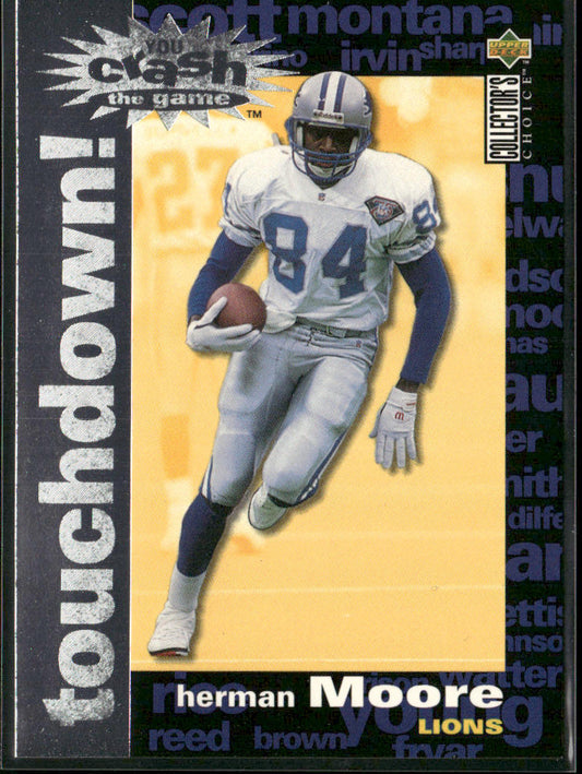 Herman Moore 1995 Collector's Choice You Crash the Game Silver Touchdown! #C30