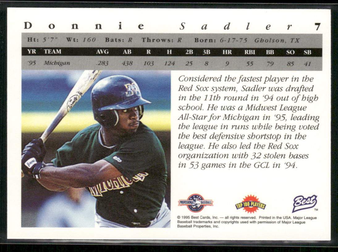 Donnie Sadler 1995 Best #7 Michigan Battle Cats