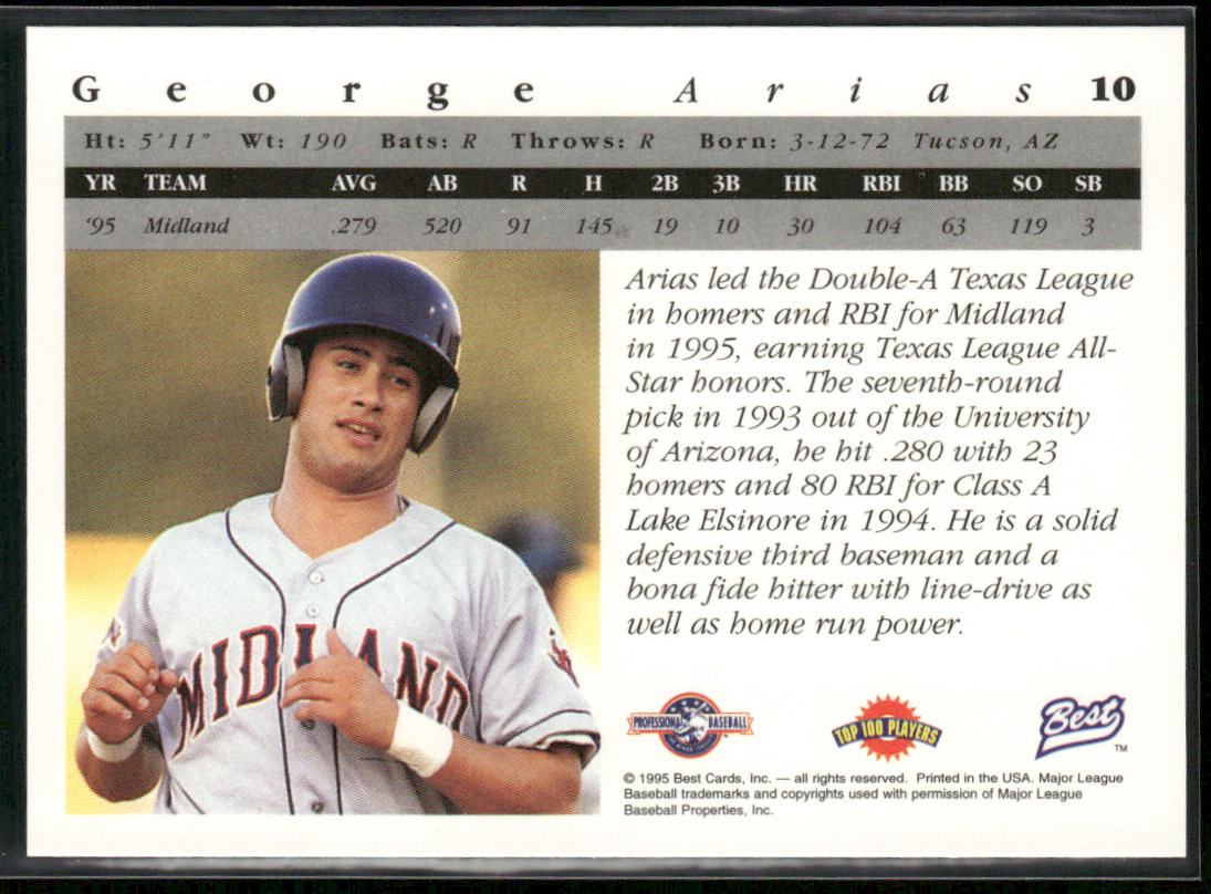 George Arias 1995 Best #10 Midland Angels