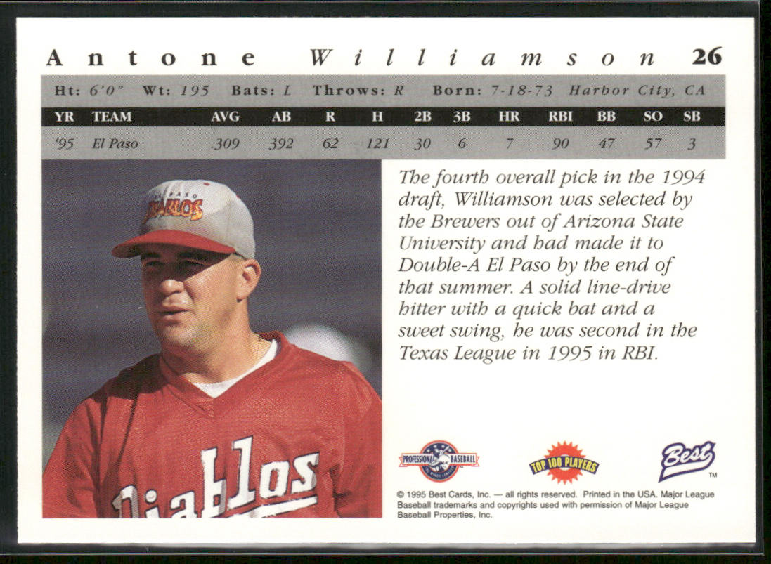 Antone Williamson 1995 Best #26 El Paso Diablos