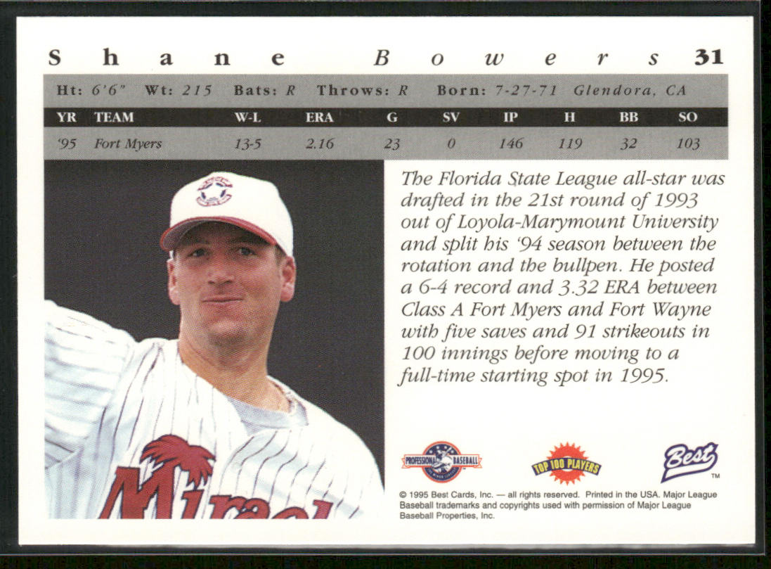 Shane Bowers 1995 Best #31 Fort Myers Miracle