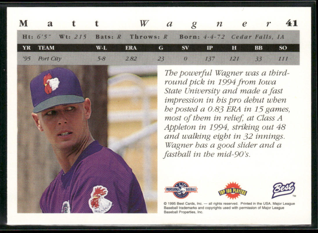 Matt Wagner 1995 Best #41 Port City Roosters