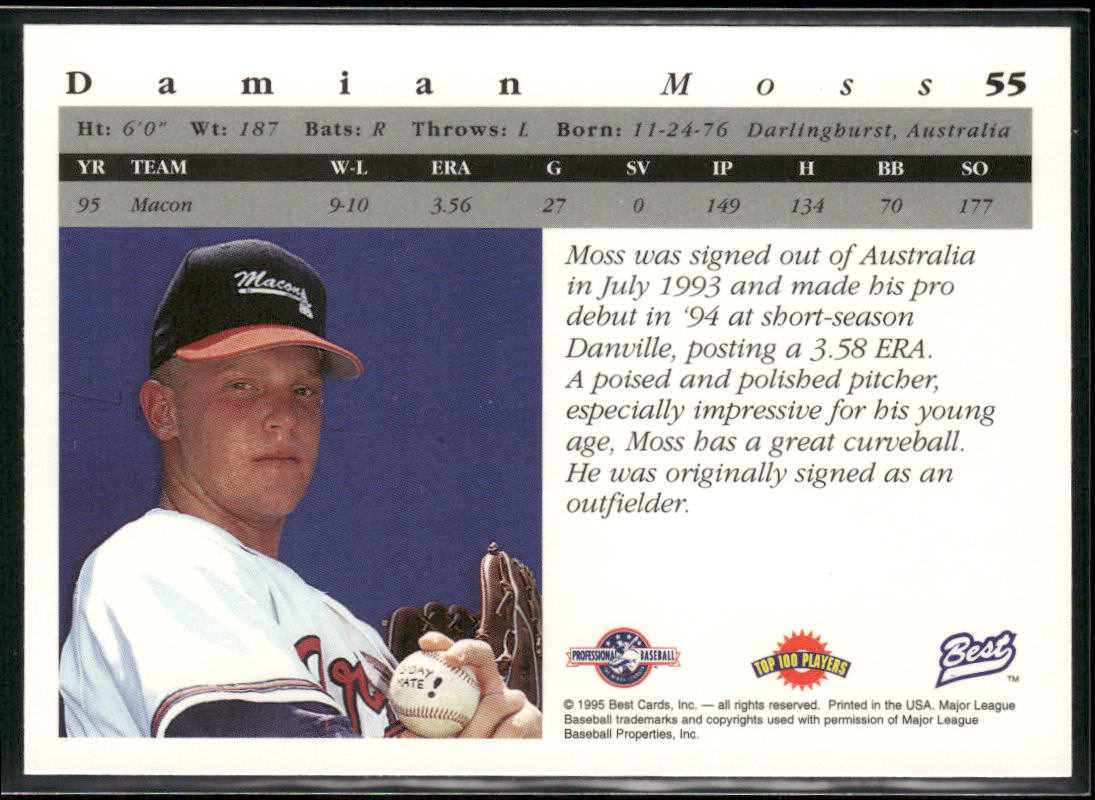 Damian Moss 1995 Best #55 Macon Braves
