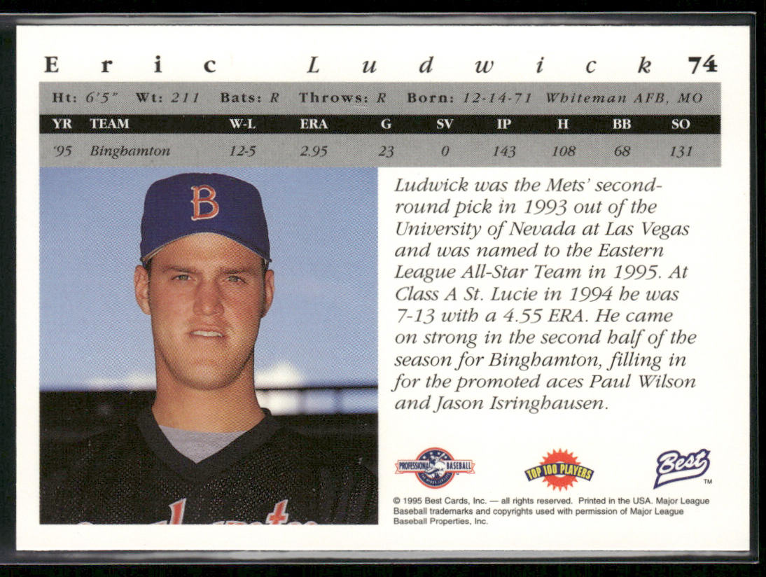 Eric Ludwick 1995 Best #74 Binghamton Mets