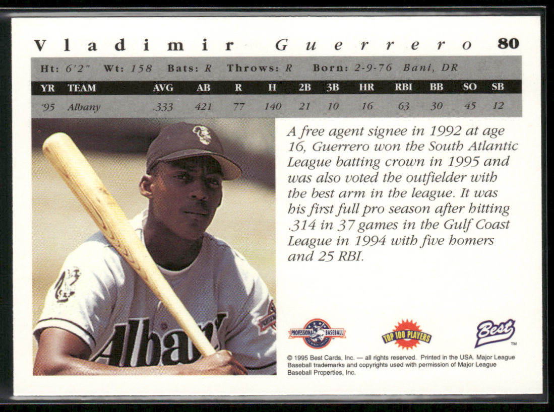Vladimir Guerrero 1995 Best #80 Albany Polecats