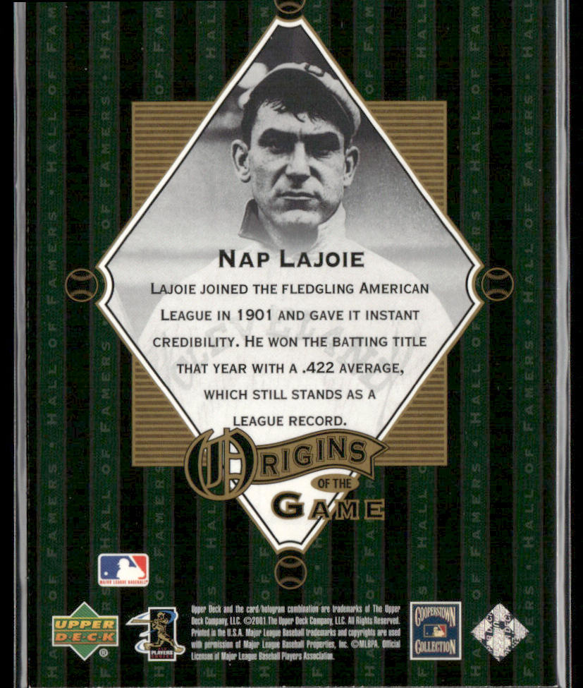 Nap Lajoie 2001 Upper Deck Hall of Famers #60 Cleveland Indians