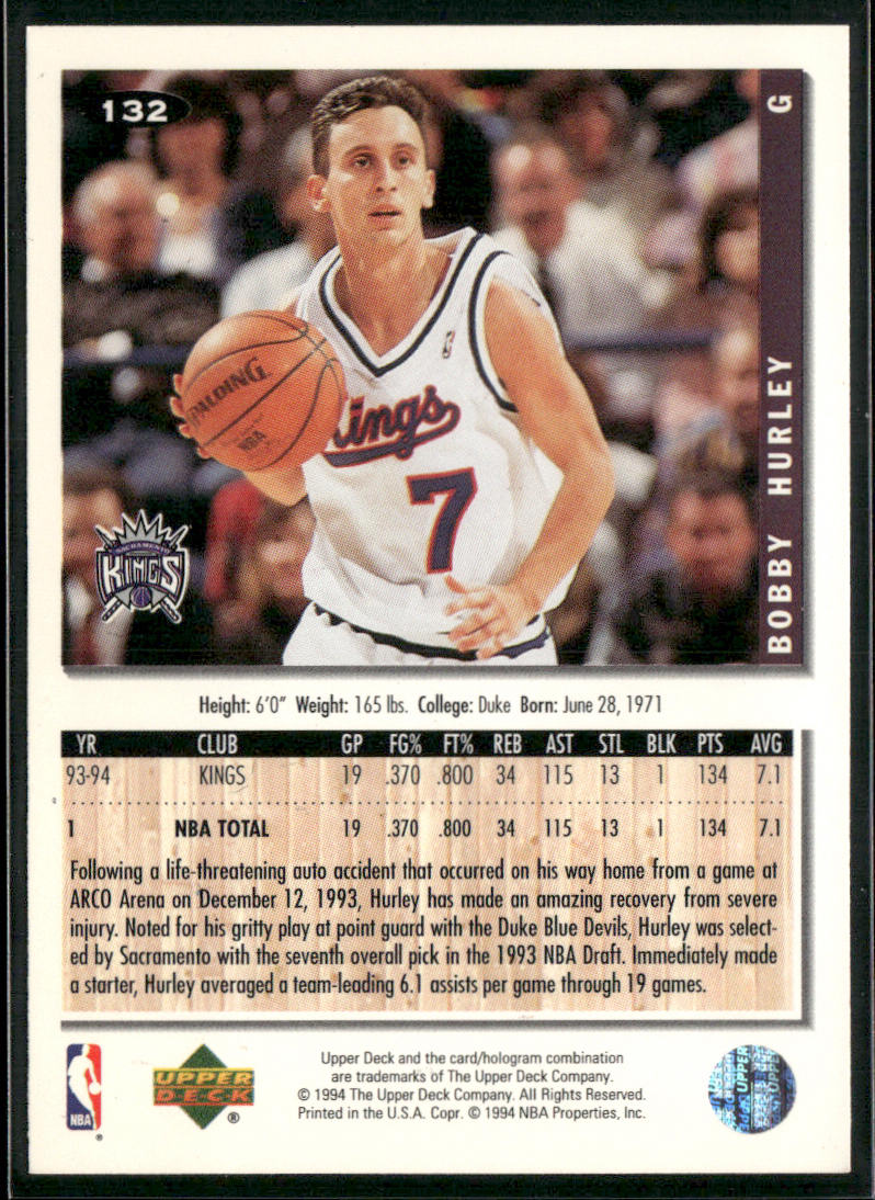 Bobby Hurley 1994-95 Collector's Choice #132 Sacramento Kings