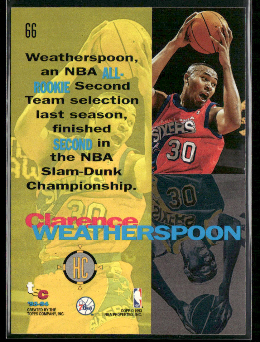 Clarence Weatherspoon 1993-94 Stadium Club #66 Philadelphia 76ers