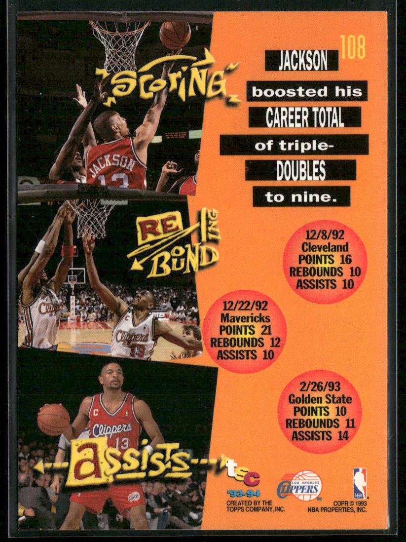 Mark Jackson 1993-94 Stadium Club #108 Los Angeles Clippers