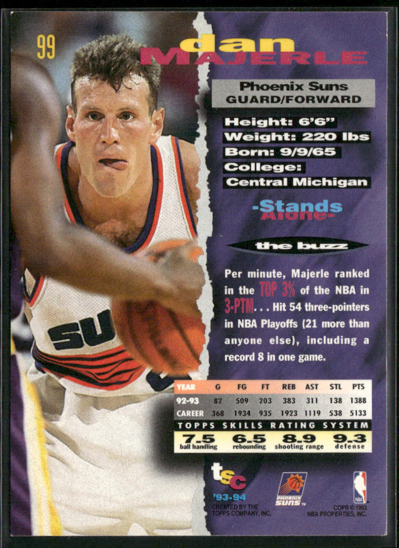 Dan Majerle 1993-94 Stadium Club #99 Phoenix Suns
