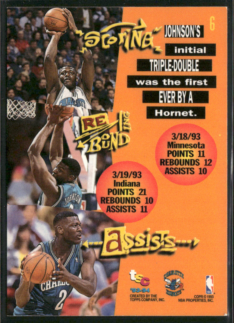 Larry Johnson 1993-94 Stadium Club #6 Charlotte Hornets