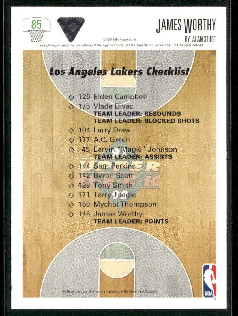 James Worthy 1991-92 Upper Deck #85 Los Angeles Lakers