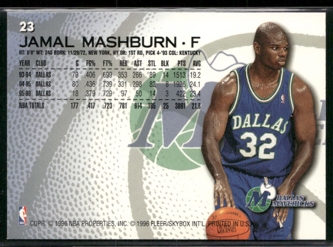 Jamal Mashburn 1996-97 Fleer #23 Dallas Mavericks