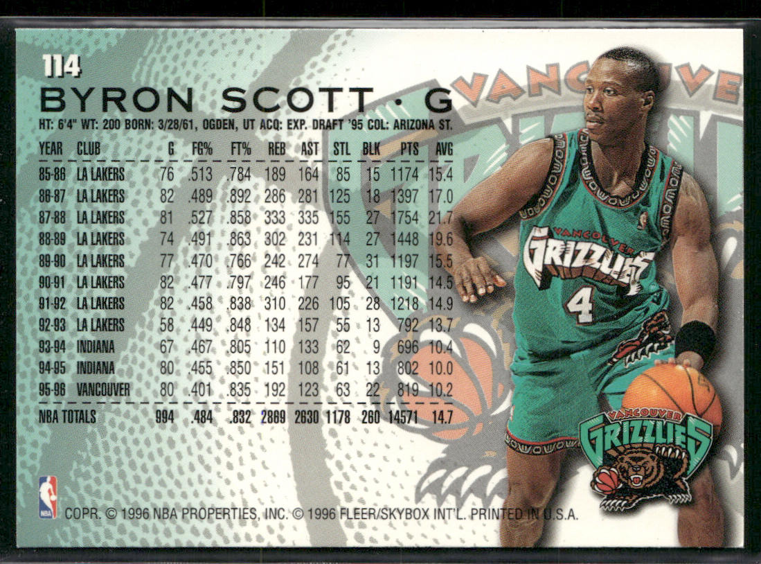 Byron Scott 1996-97 Fleer #114 Vancouver Grizzlies