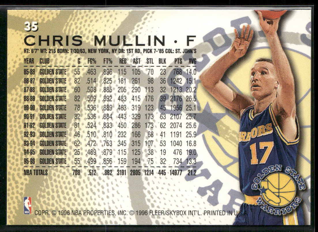 Chris Mullin 1996-97 Fleer #35 Golden State Warriors