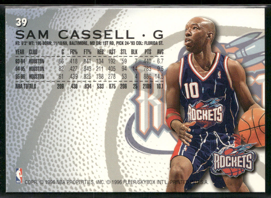 Sam Cassell 1996-97 Fleer European #39 Houston Rockets
