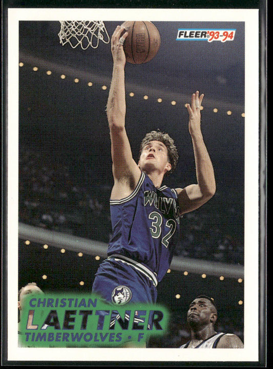 Christian Laettner 1993-94 Fleer #123 Minnesota Timberwolves