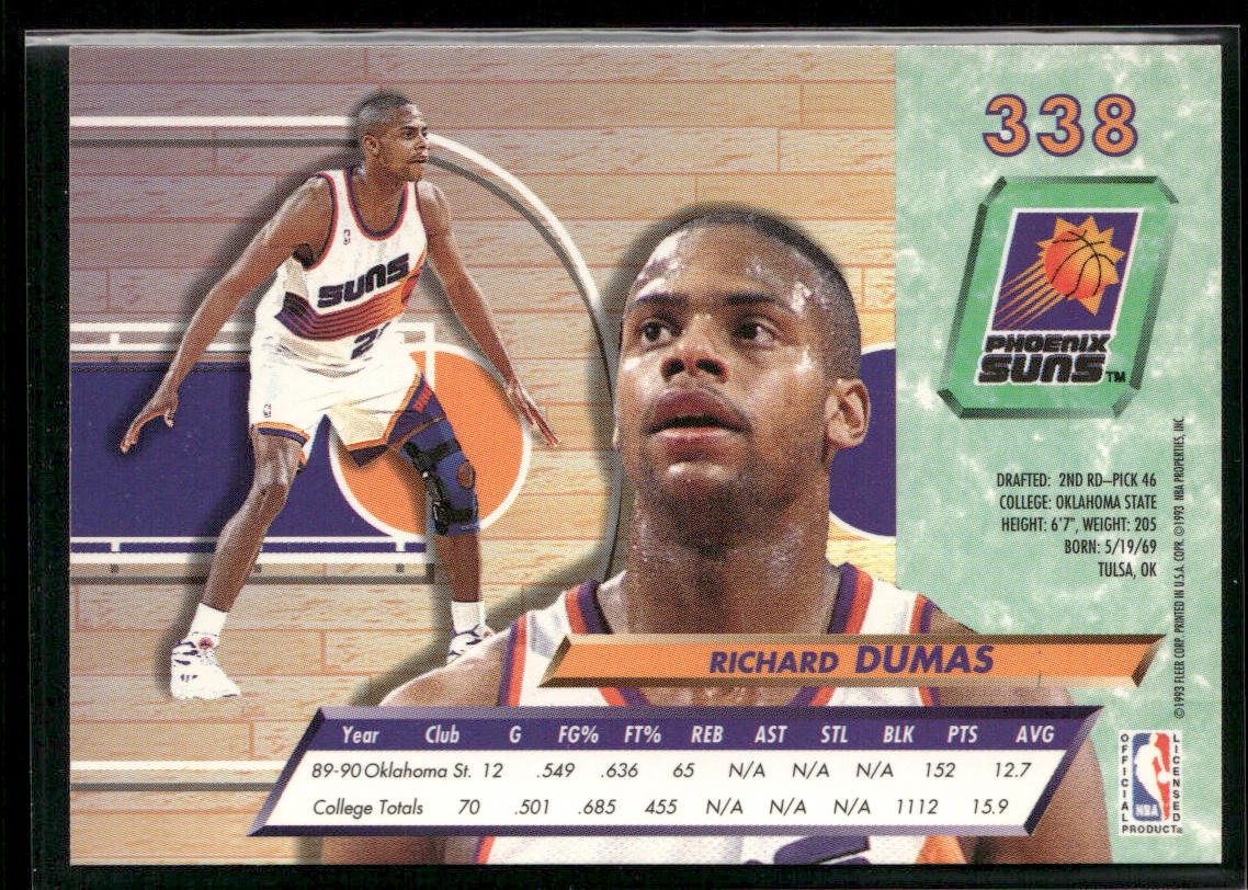 Richard Dumas 1992-93 Ultra #338 RC Phoenix Suns