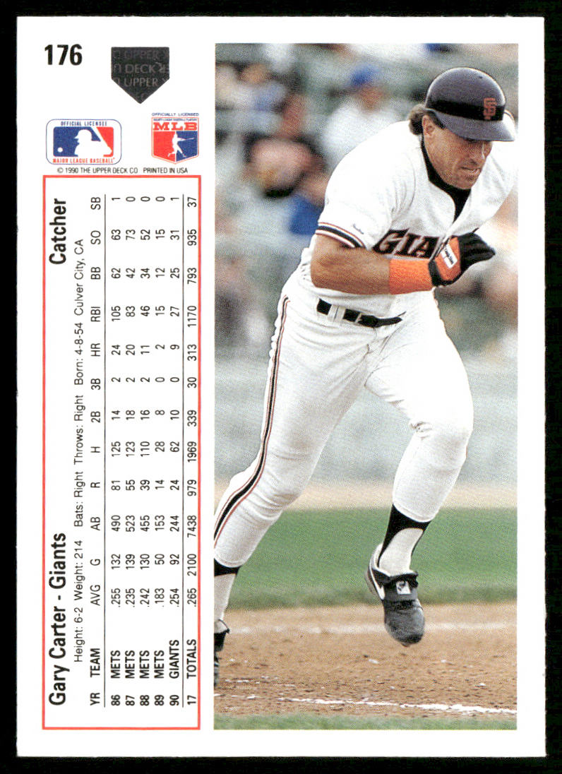 Gary Carter 1991 Upper Deck #176 San Francisco Giants