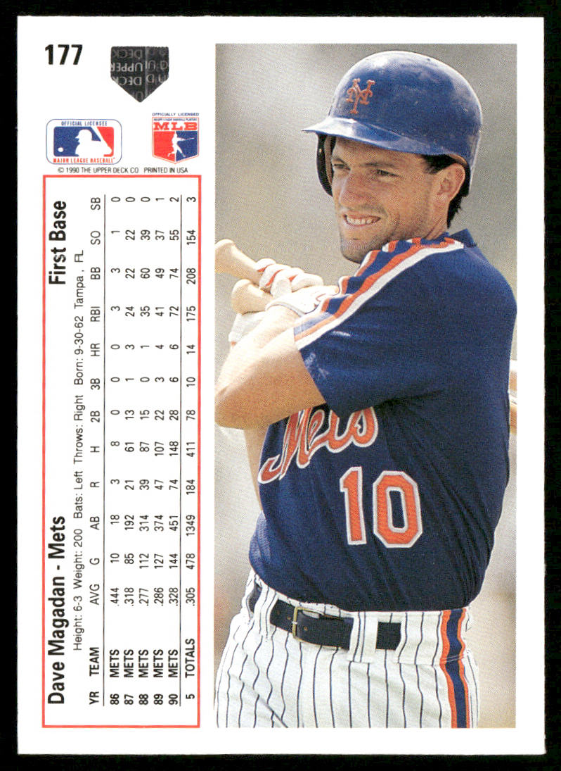 Dave Magadan 1991 Upper Deck #177 New York Mets