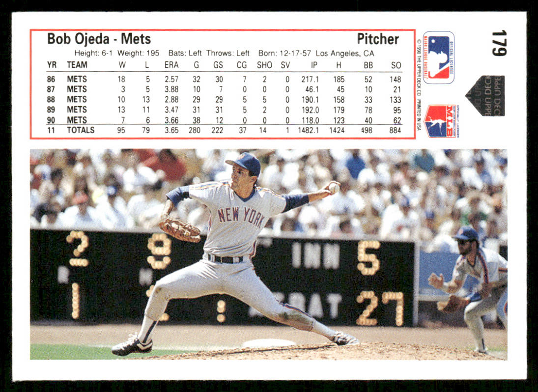 Bob Ojeda 1991 Upper Deck #179 New York Mets
