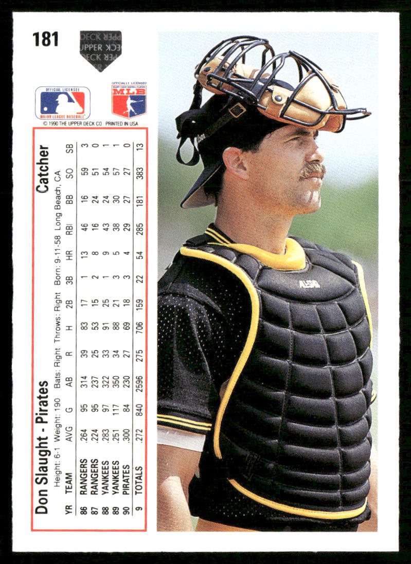 Don Slaught 1991 Upper Deck #181 Pittsburgh Pirates