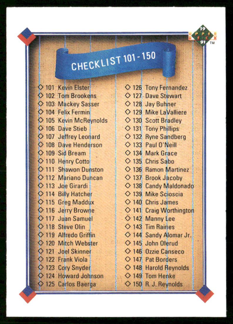 Checklist: 501-600 1991 Upper Deck #600c