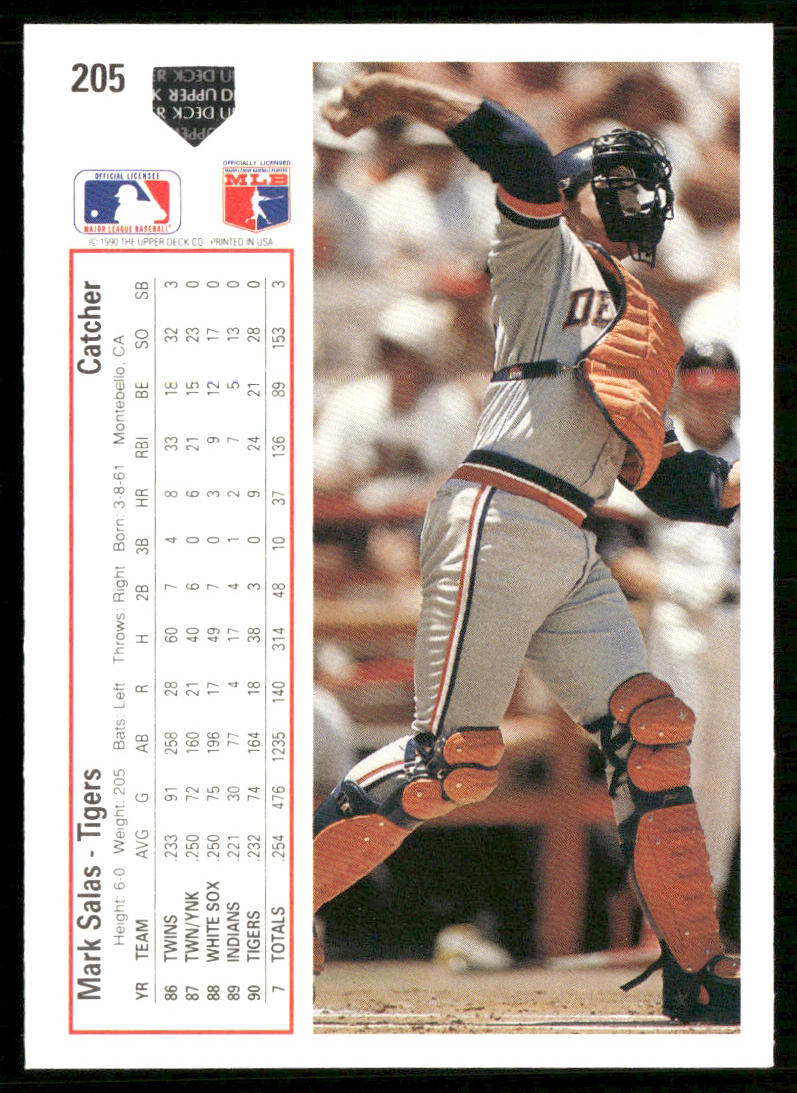 Mark Salas 1991 Upper Deck #205 Detroit Tigers