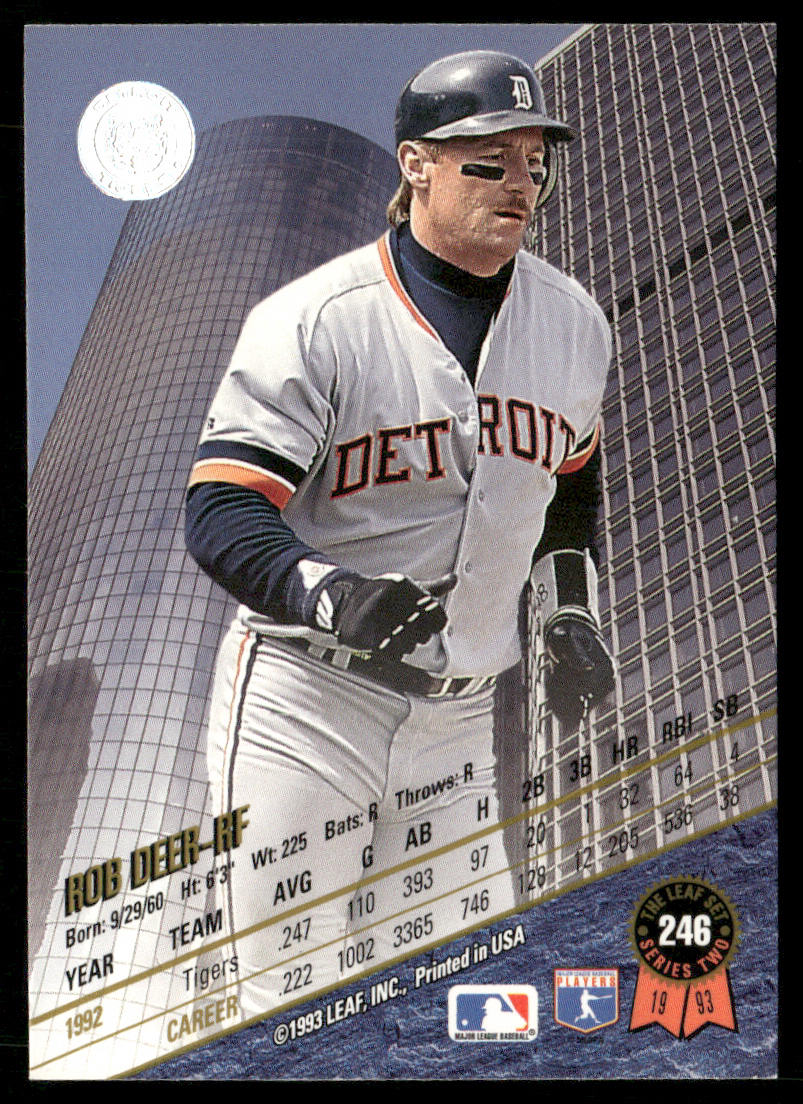 Rob Deer 1993 Leaf #246 Detroit Tigers