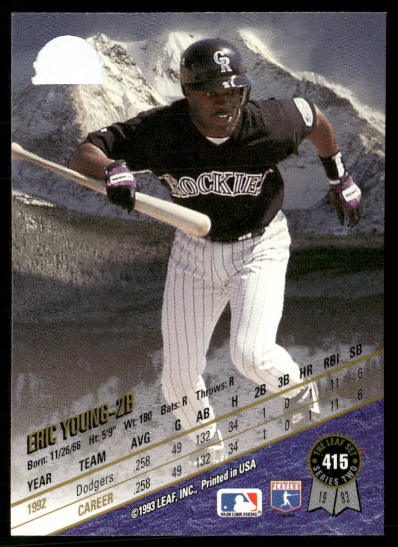 Eric Young 1993 Leaf #415 RC Colorado Rockies